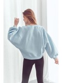 Loose, insulated sweatshirt with leggings, blue FI693 - Online store - Boutique